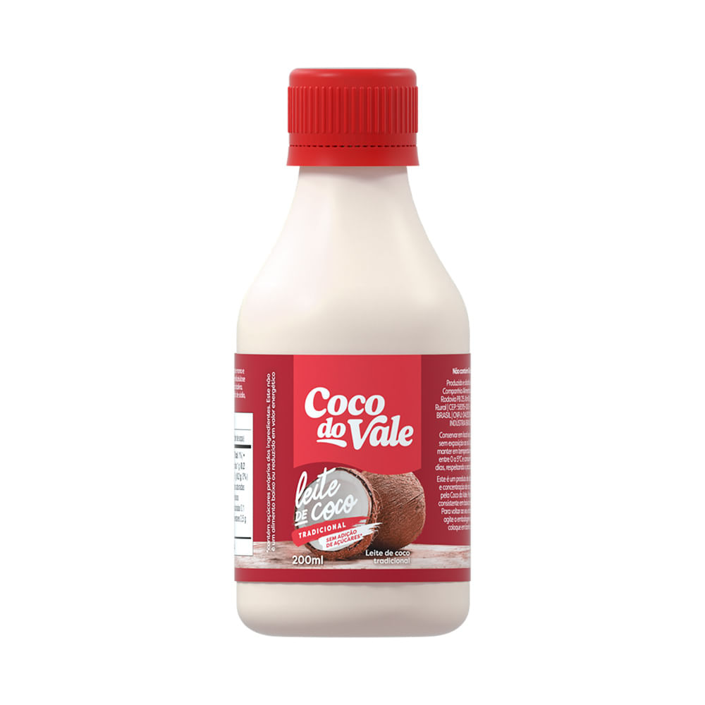 Leite de Coco Tradicional Coco do Vale Vidro 200ml