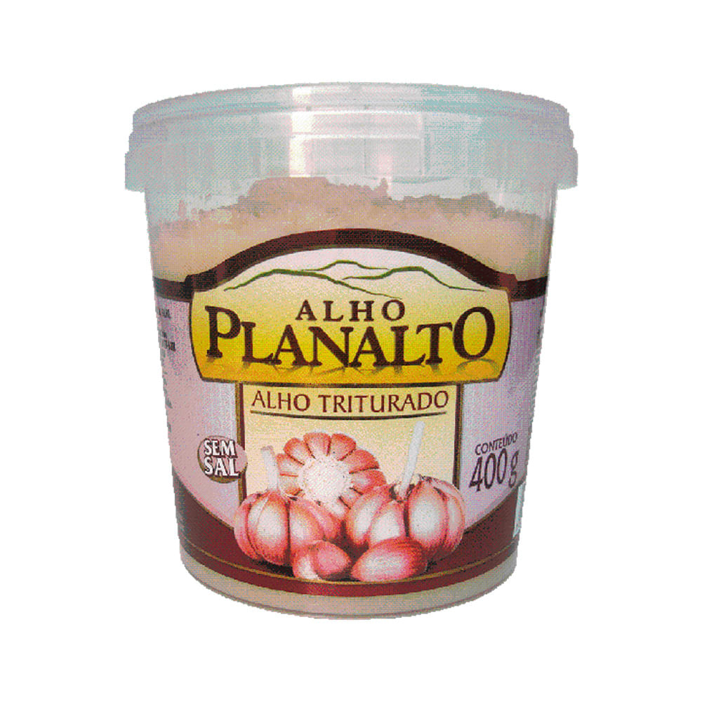Alho Triturado sem Sal Alho Planalto Pote 400g
