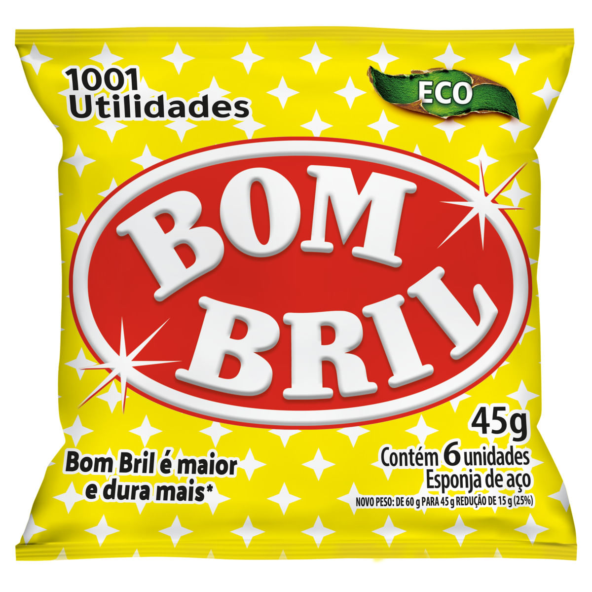 Esponja Aço Bombril Eco 45g 6 Unidades