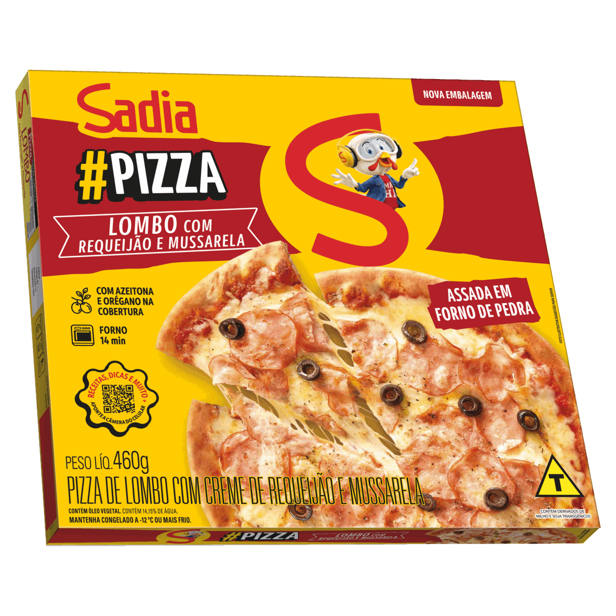 Pizza Lombo com Requeijão e Mussarela Sadia Caixa 460g