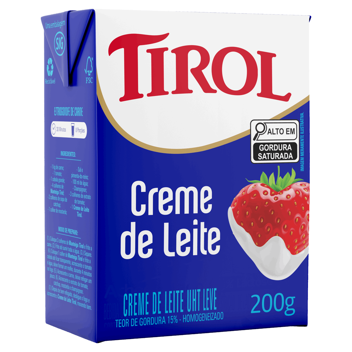 Creme de Leite UHT Leve Tirol Caixa 200g