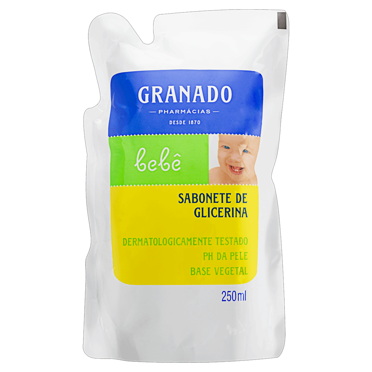 Sabonete Líquido de Glicerina Tradicional Granado Bebê Sachê 250ml Refil