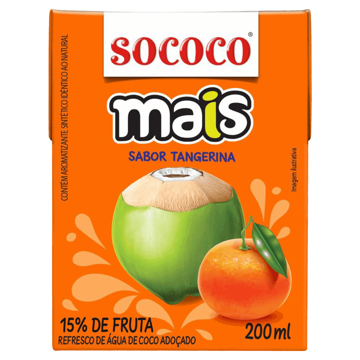 Água de Coco Tangerina Sococo Mais Caixa 200ml