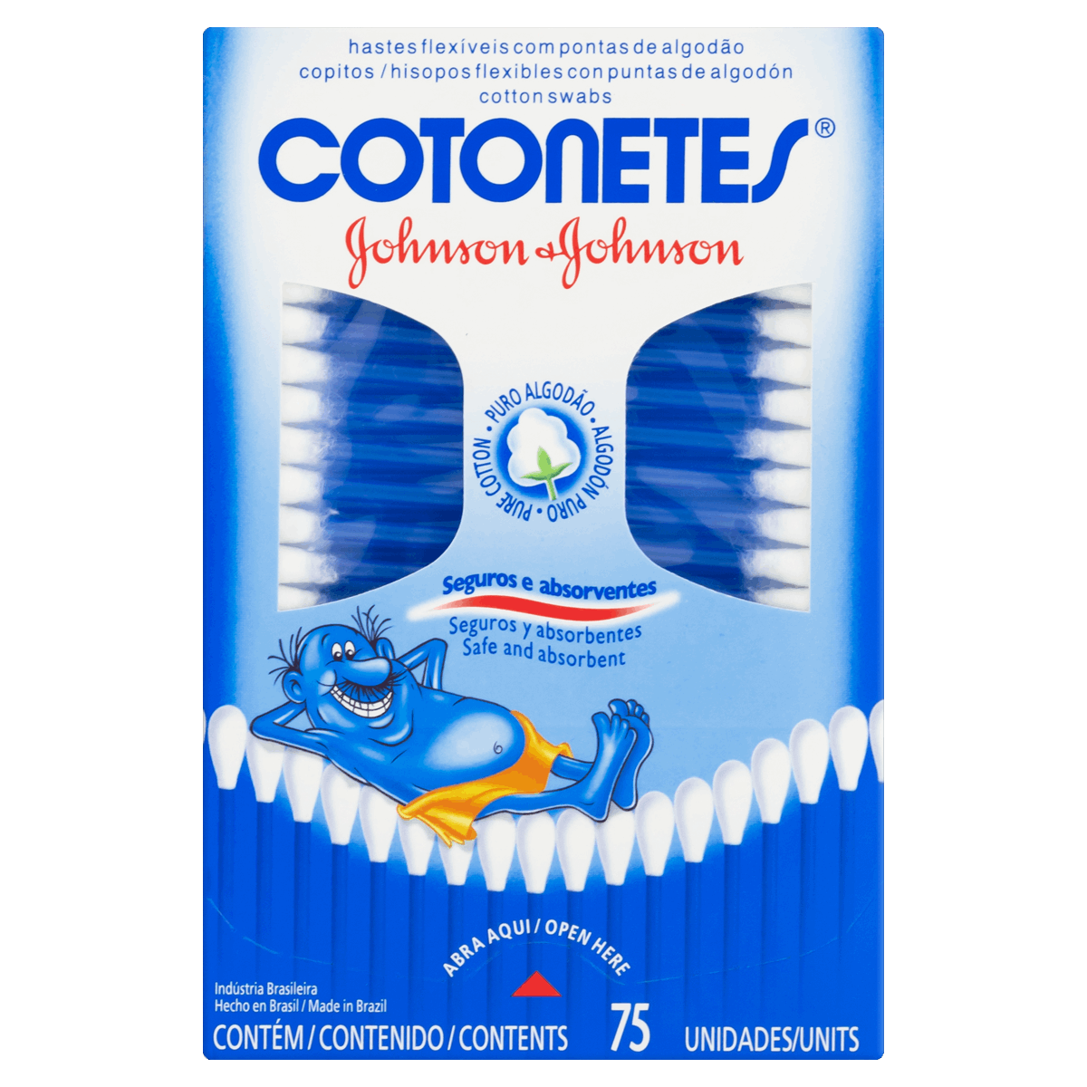 Hastes Flexíveis Johnson & Johnson Cotonetes Caixa 75 Unidades