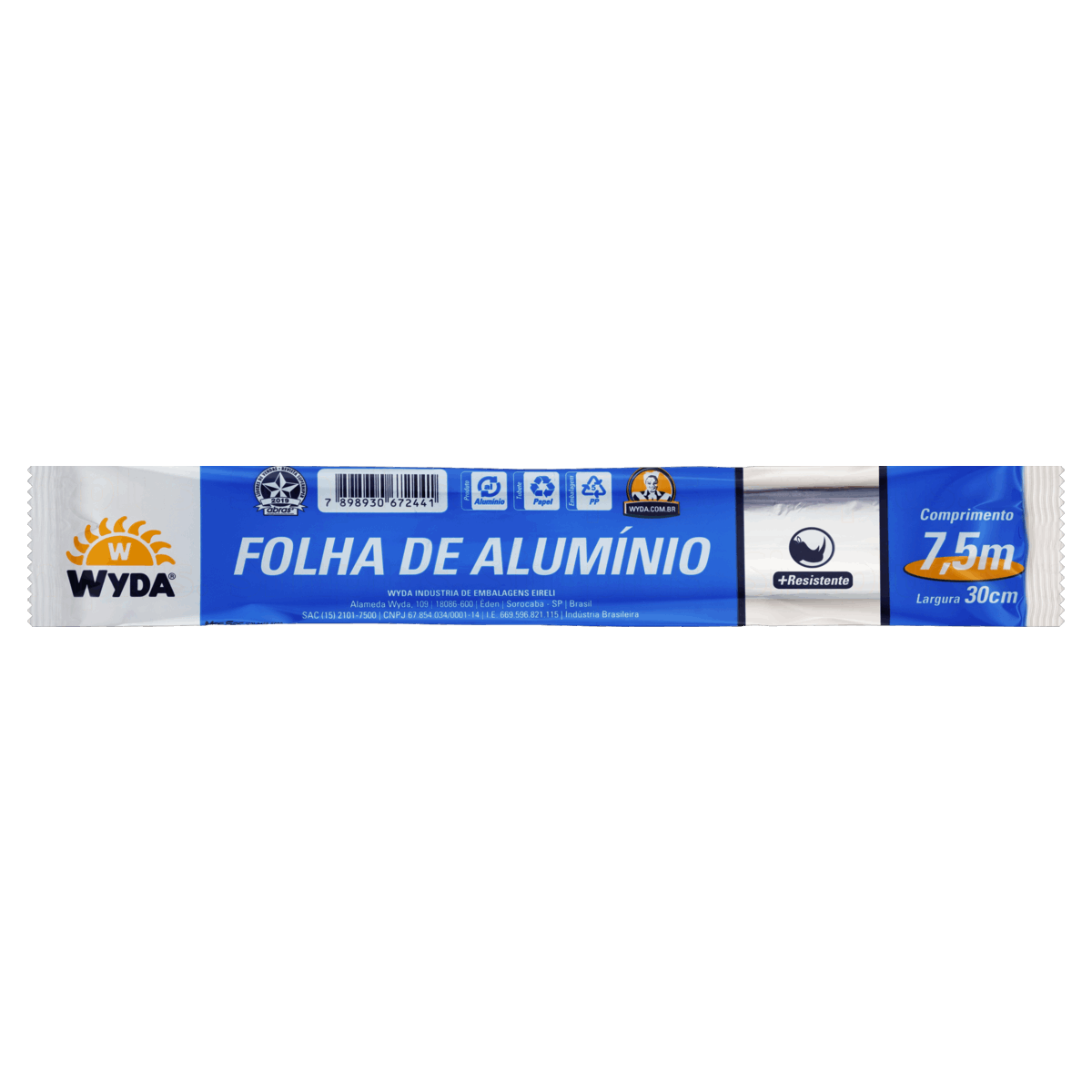 Folha de Alumínio Wyda 7,5m x 30cm