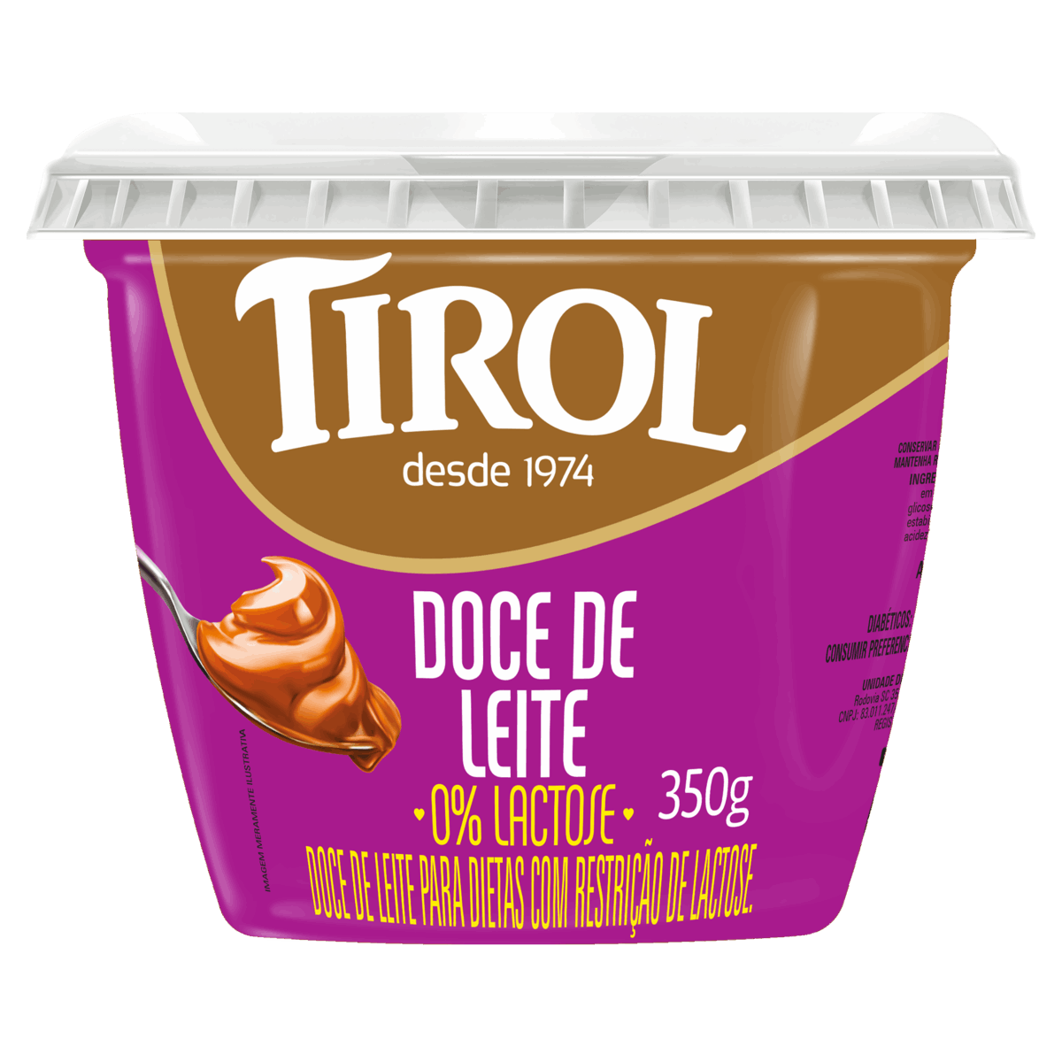 Doce de Leite Zero Lactose Tirol Pote 350g
