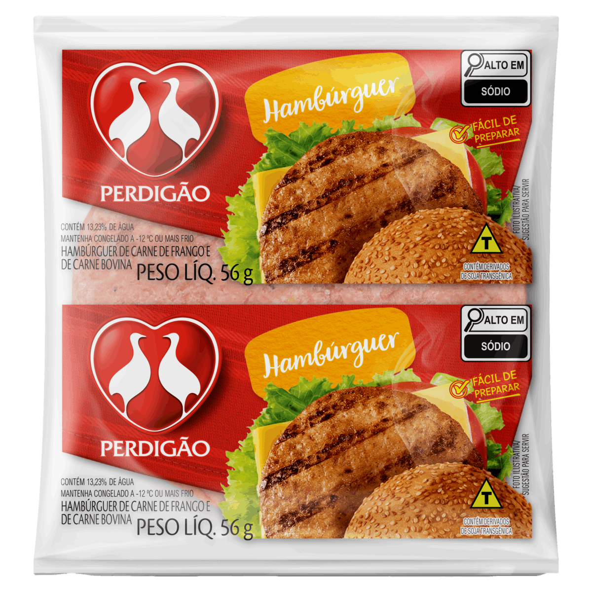 Hambúrguer de Carne de Frango e Bovina Perdigão Pacote 56g