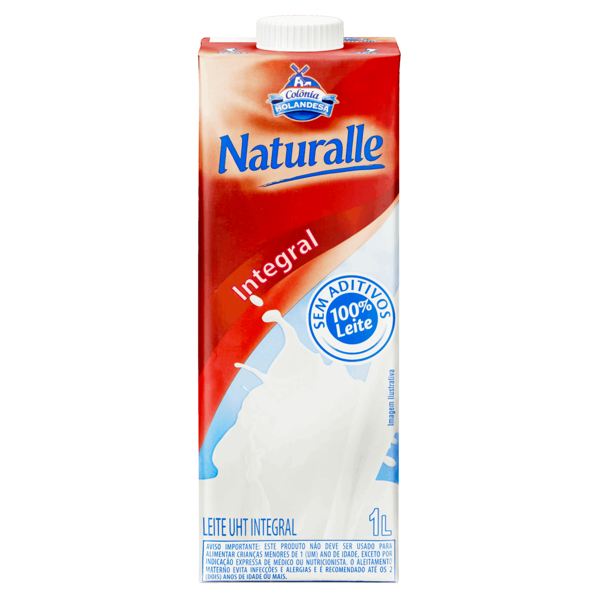 Leite UHT Integral Colônia Holandesa Naturalle Caixa com Tampa 1l