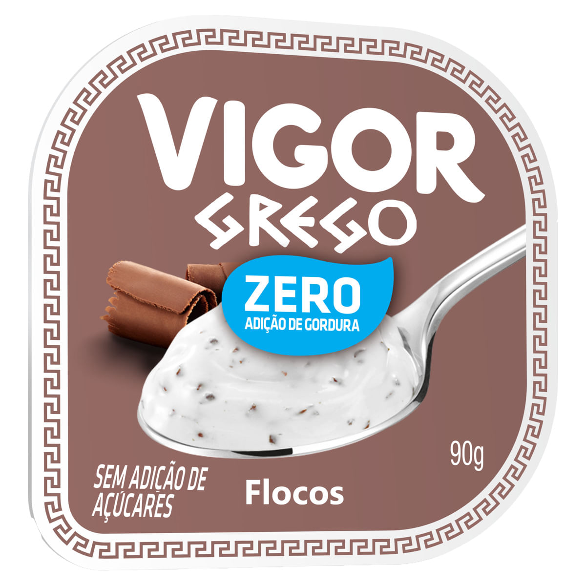 Iogurte Desnatado Grego Zero Flocos Vigor Pote 90g