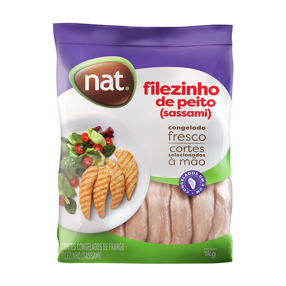 Filezinho Sassami de Frango Nat Congelado Pacote 1kg