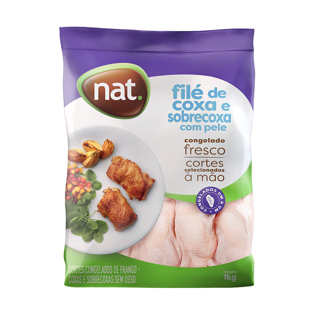 Filé de Coxa e Sobrecoxa de Frango Congelado Nat 1kg