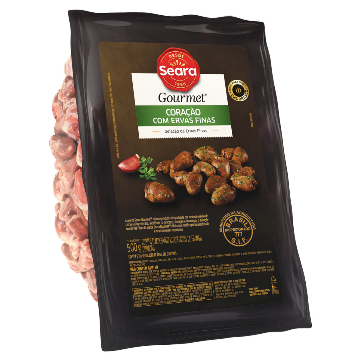 Coração de Frango Congelado Temperado com Ervas Finas Seara Gourmet 500g