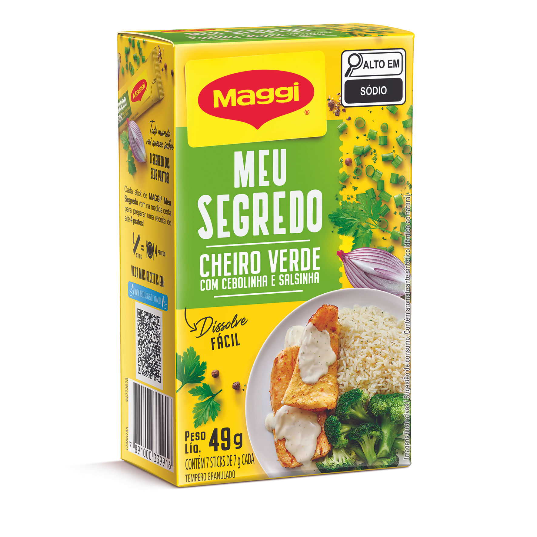 Tempero Granulado Cheiro Verde Maggi Meu Segredo Caixa 49g 7 Unidades