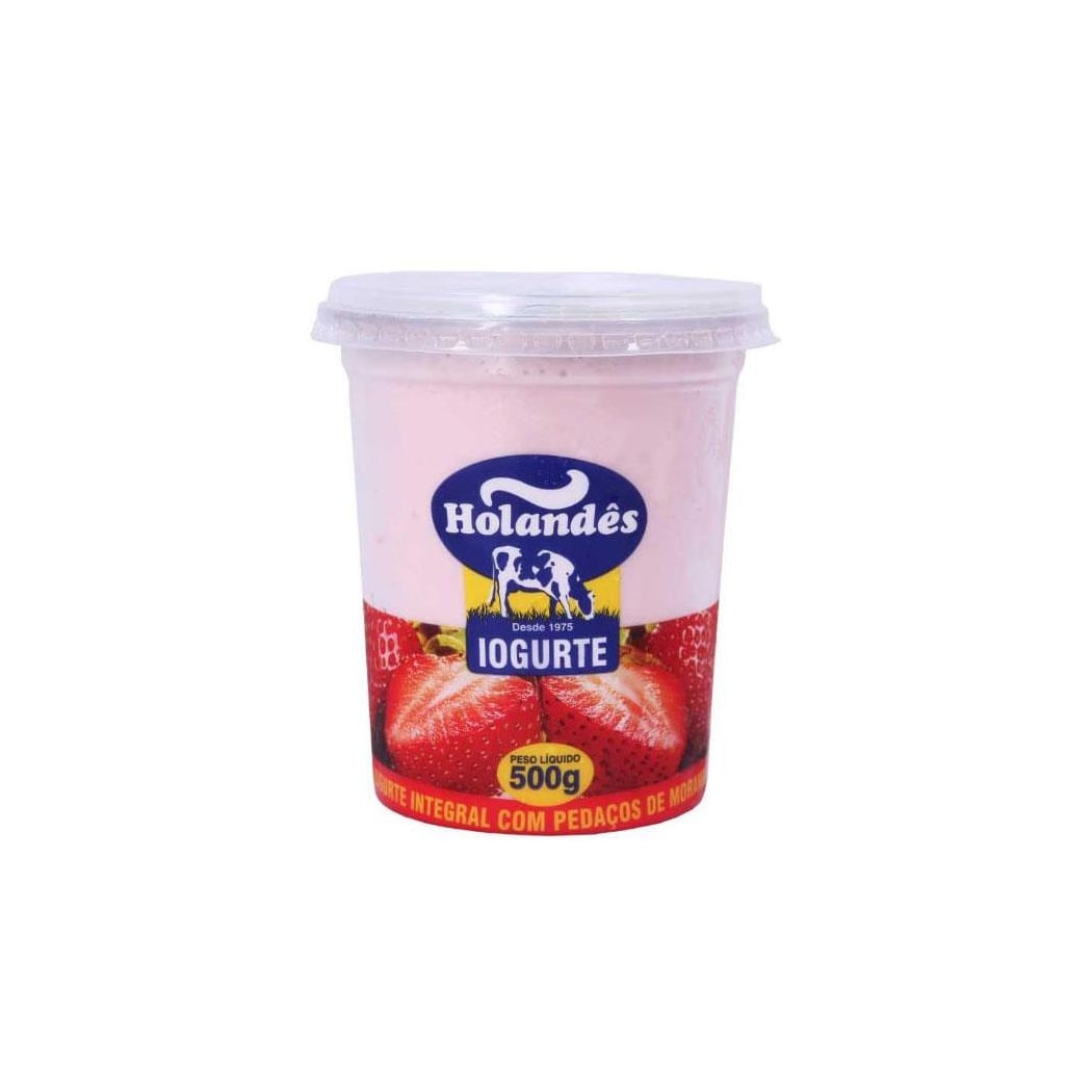 Iogurte Integral Morango Holandês Pote 500g