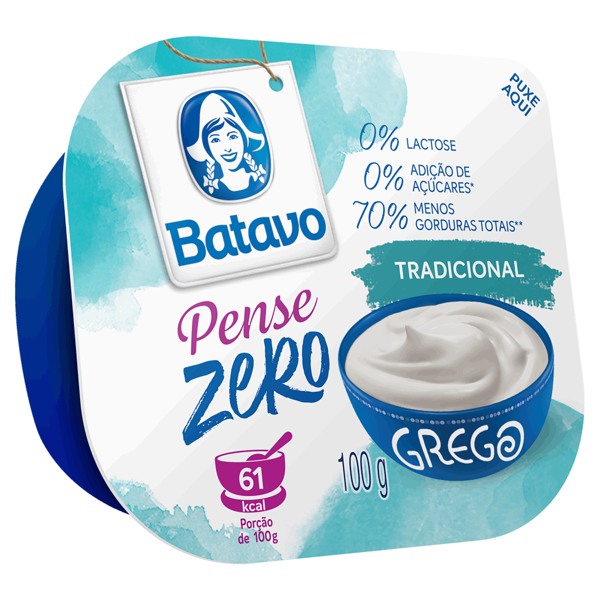 Iogurte Grego Tradicional Zero Lactose Batavo Pense Zero Pote 100g