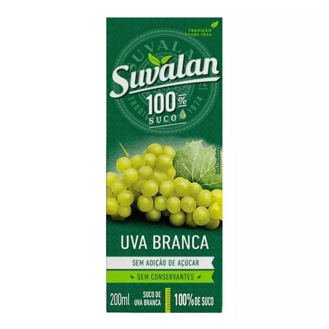 Suco Uva Branca Suvalan Caixa 200ml
