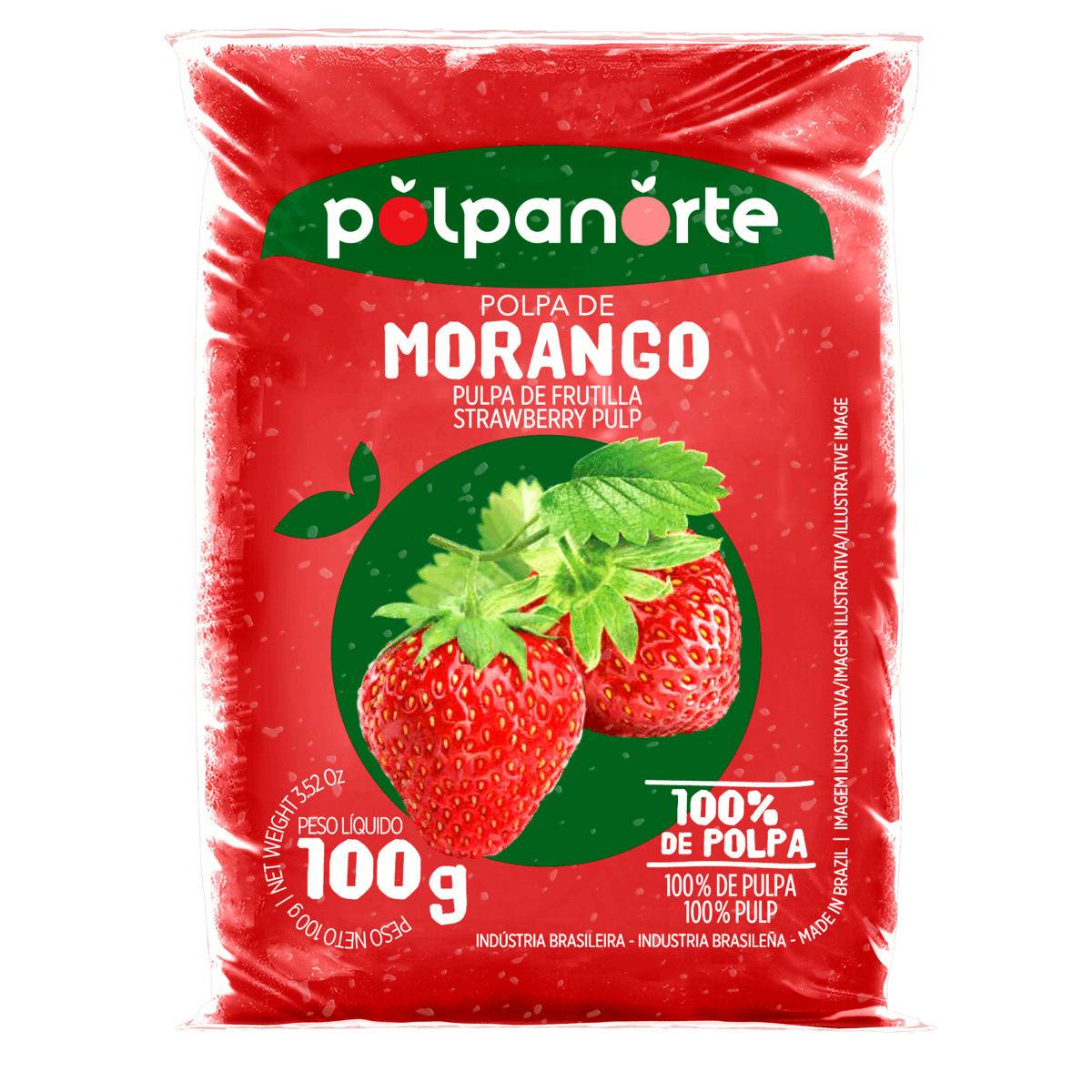 Polpa de Fruta Morango Polpanorte Pacote 100g