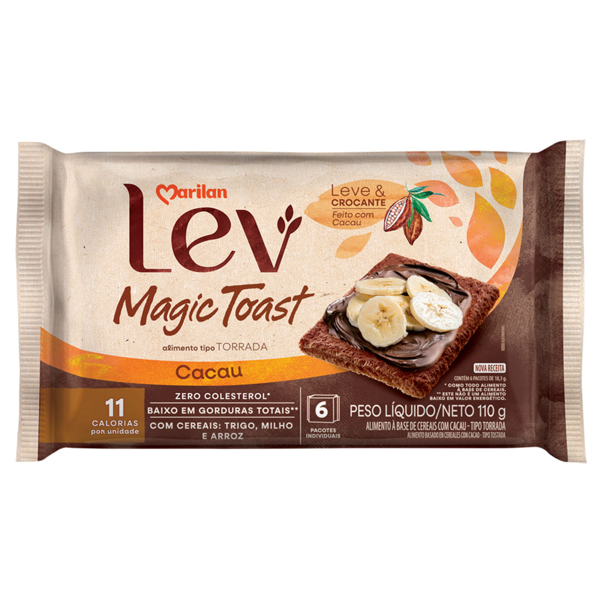 Torrada Magic Toast Marilan Cacau Pacote 110g