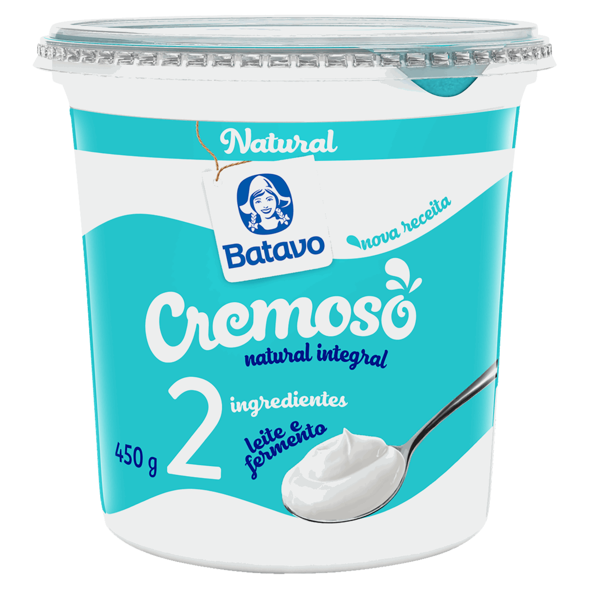 Iogurte Integral Cremoso Natural Batavo Pote 450g