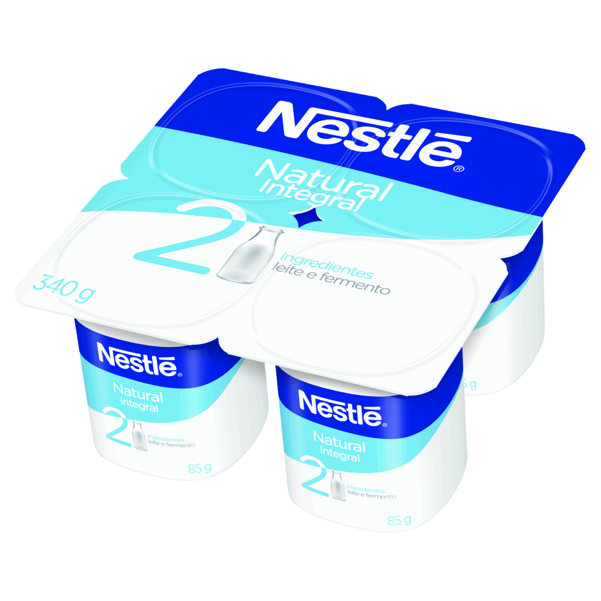 Iogurte Integral Natural Nestlé Bandeja 340g 4 Unidades
