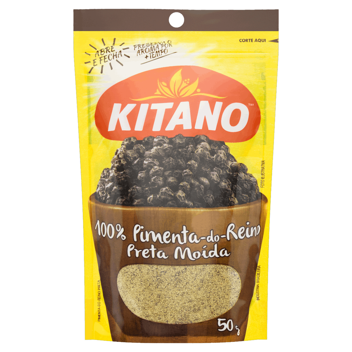 Pimenta-do-Reino Preta Moída Kitano Pacote 50g