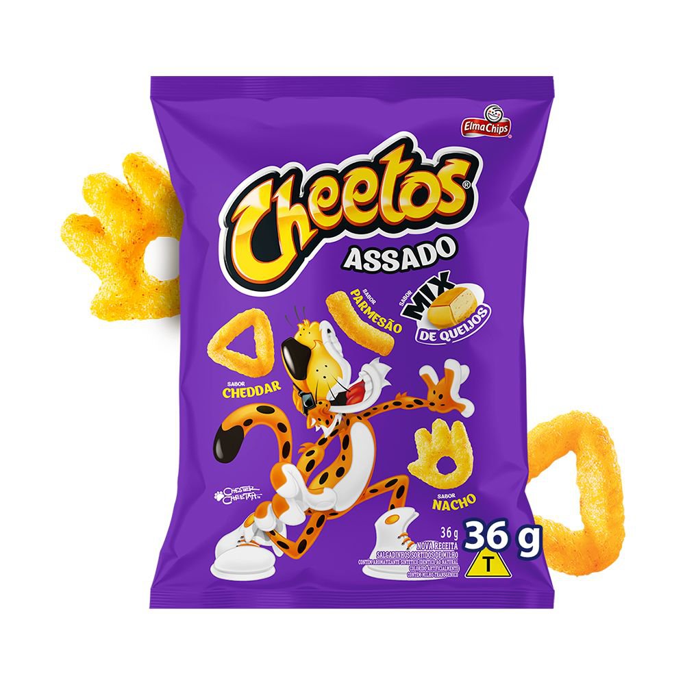 Salgadinho de Milho Mix de Queijos Elma Chips Cheetos Pacote 36g