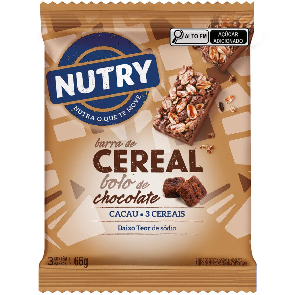 Barra de Cereal Nutry Bolo Chocolate PE3UN