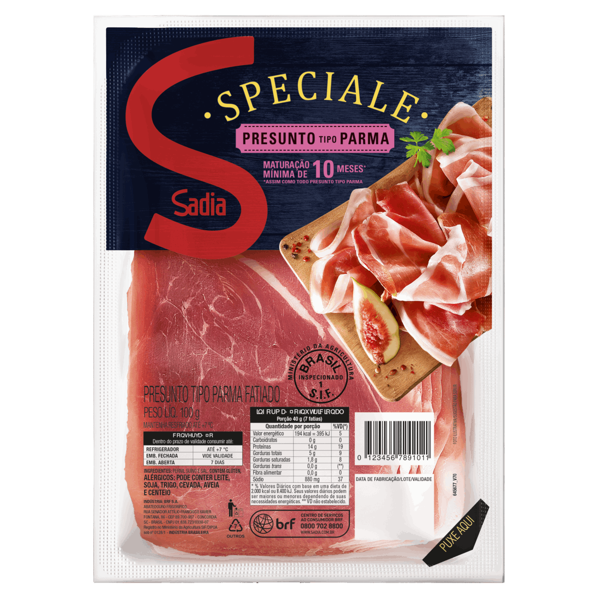 Presunto Parma Fatiado Sadia Speciale 100g