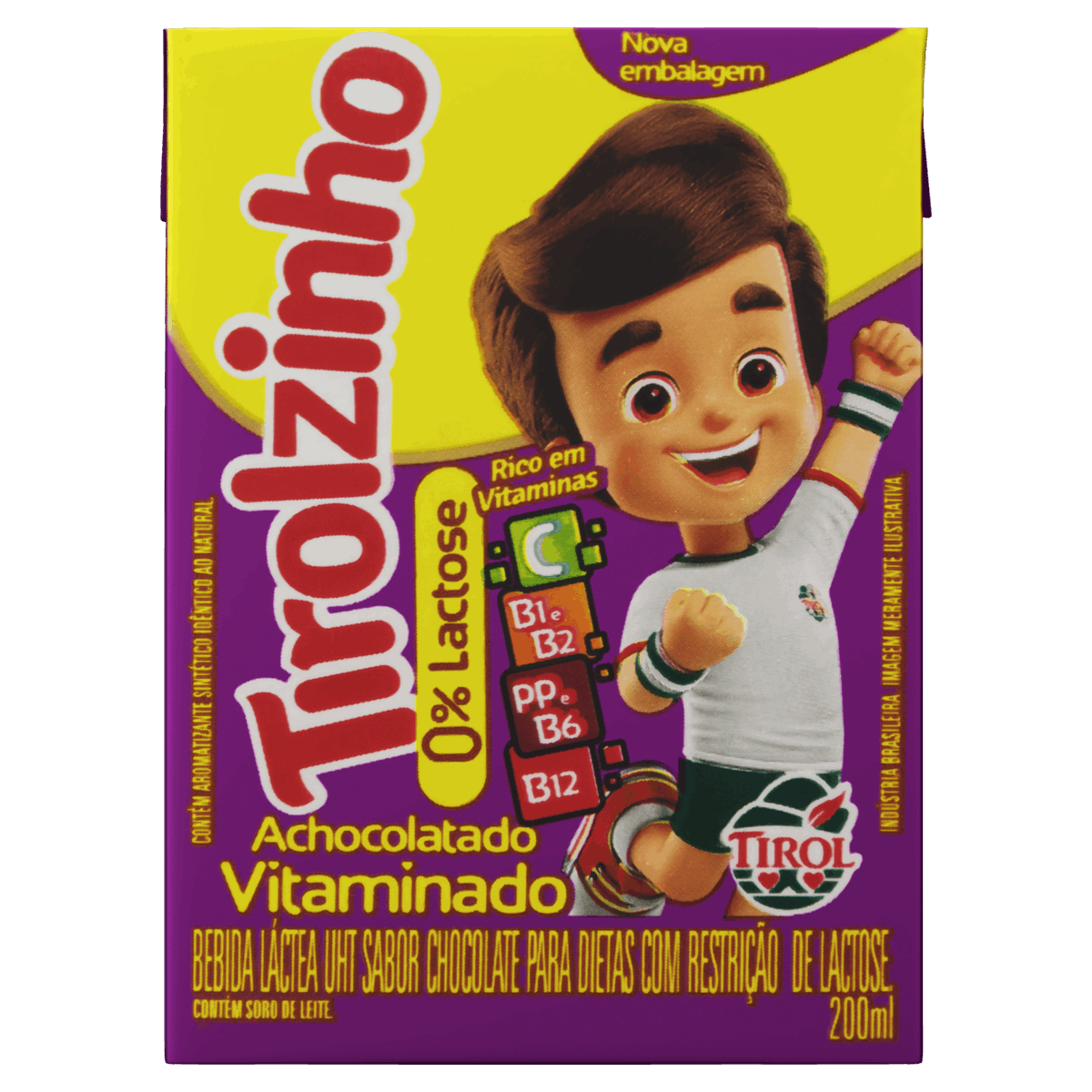 Bebida Láctea UHT Chocolate Zero Lactose Tirol Tirolzinho Caixa 200ml