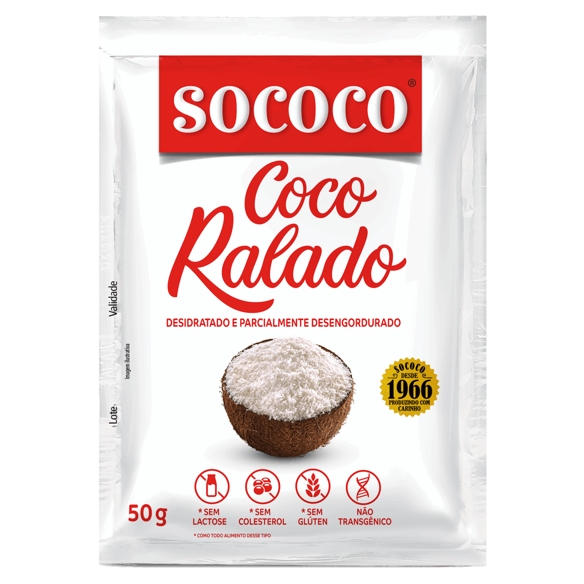 Coco Ralado Desidratado Sococo Pacote 50g