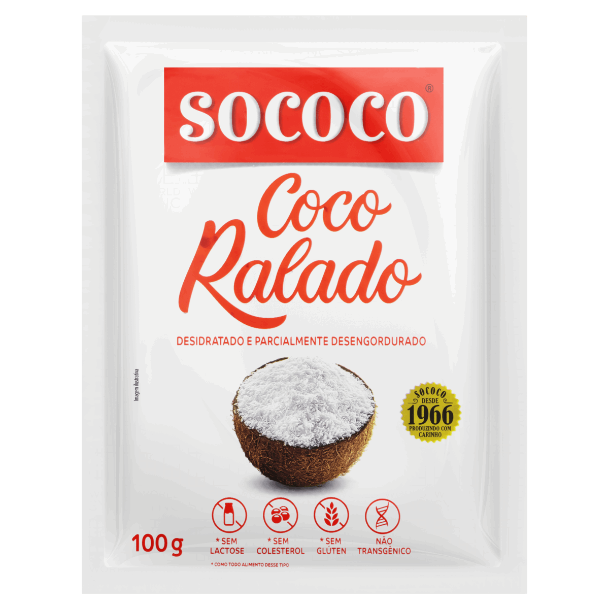 Coco Ralado Desidratado Sococo Pacote 100g