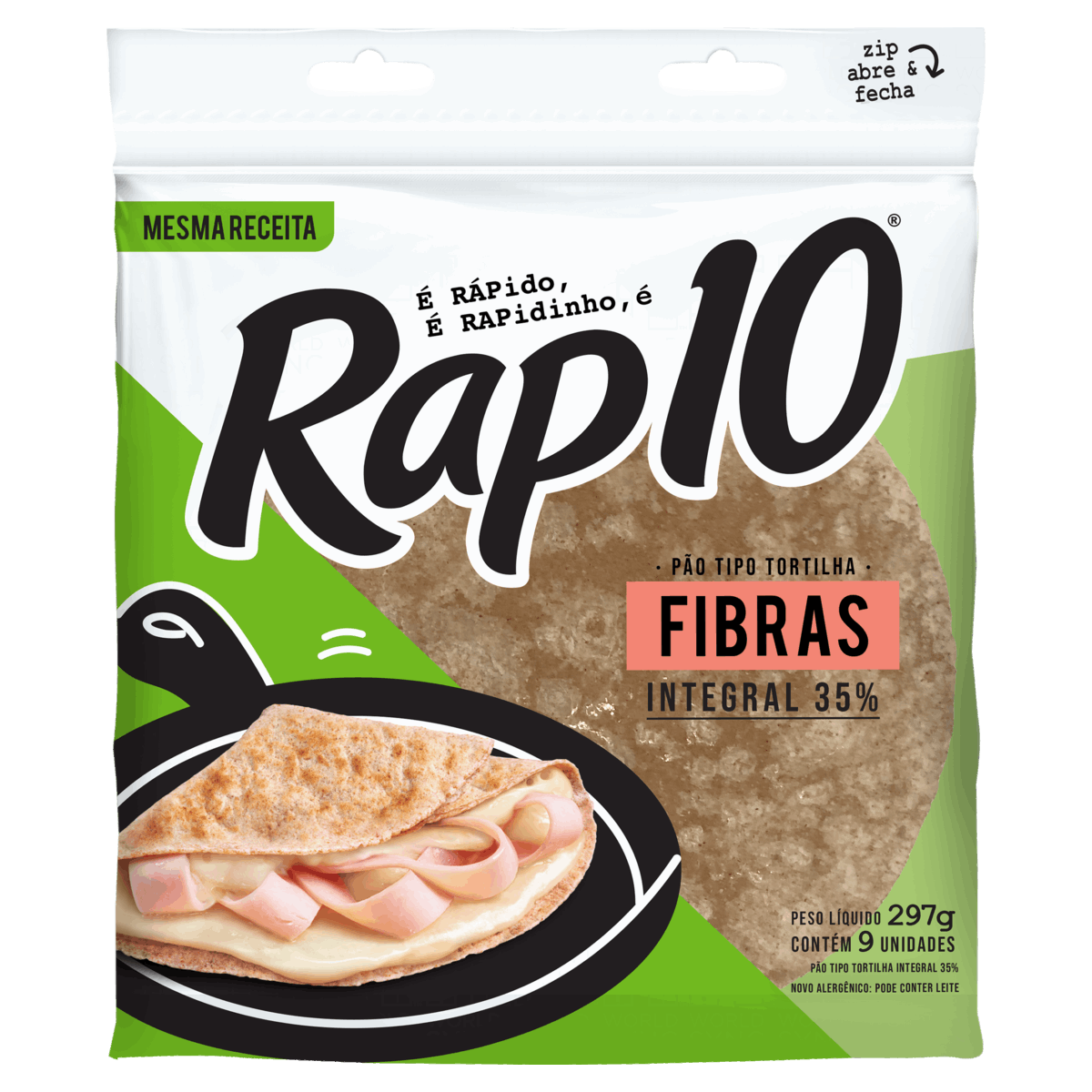 Pão Tortilha Integral Rap10 Pouch 330g
