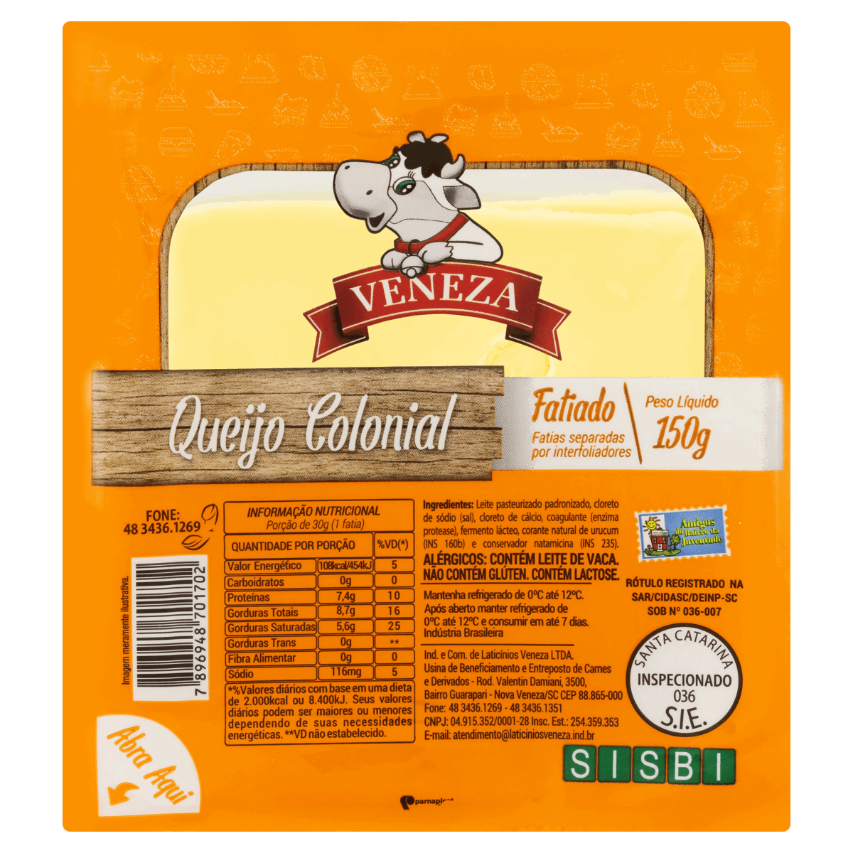 Queijo Colonial Fatiado Veneza 150g