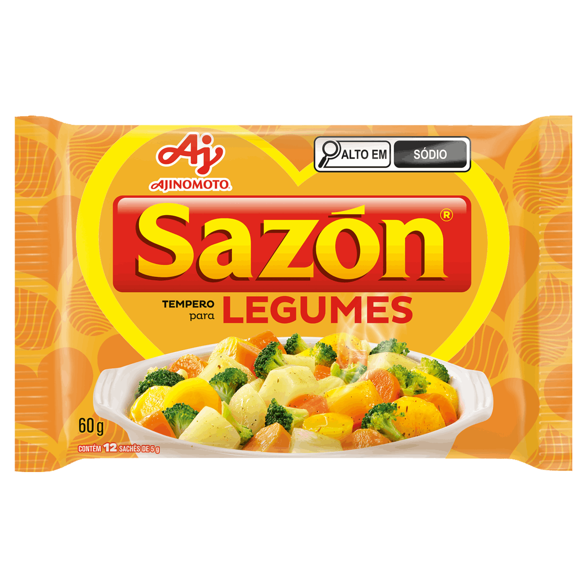 Tempero para Legumes Sazón Pacote 60g 12 Unidades