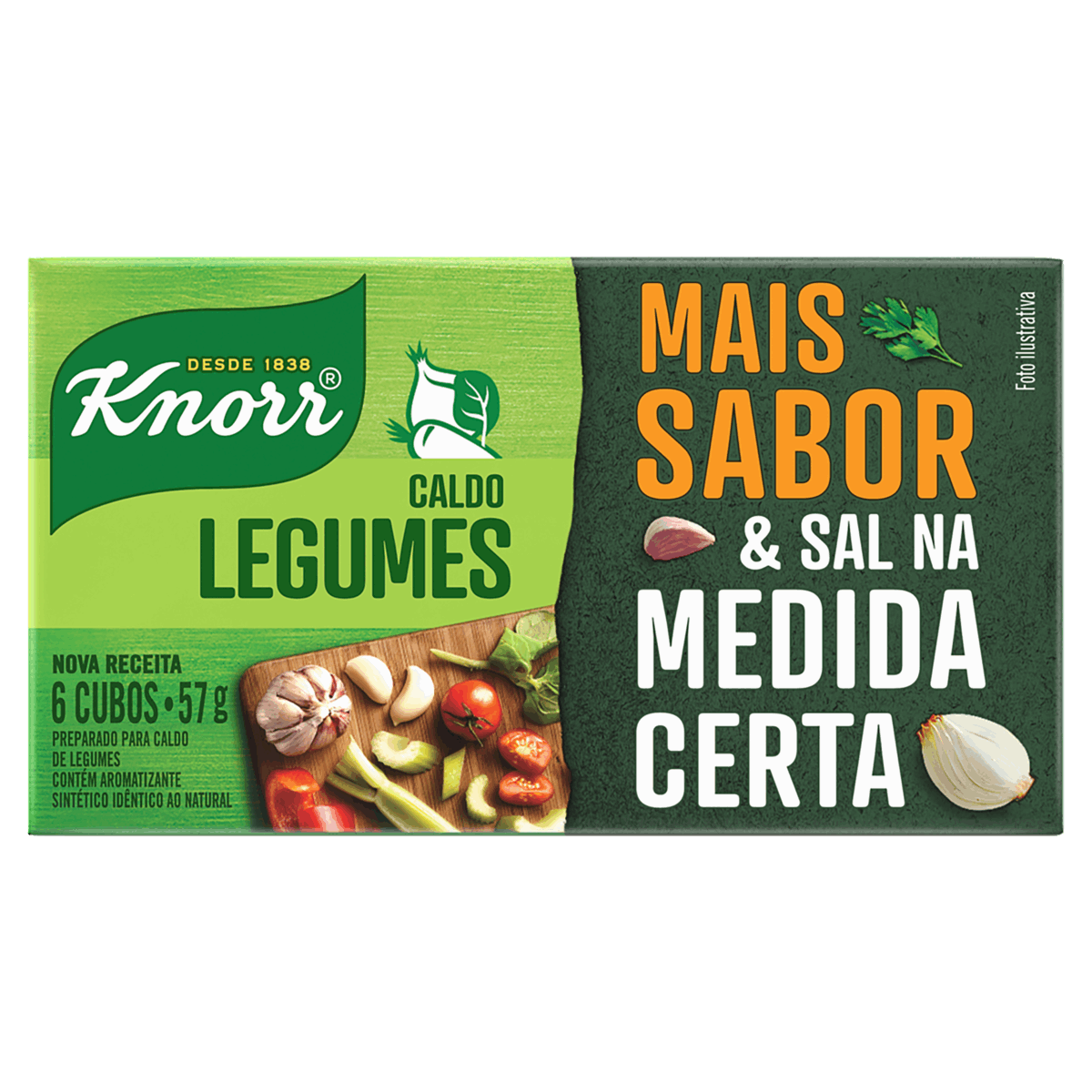 Caldo Tablete Legumes Knorr Mais Sabor Caixa 57g 6 Unidades
