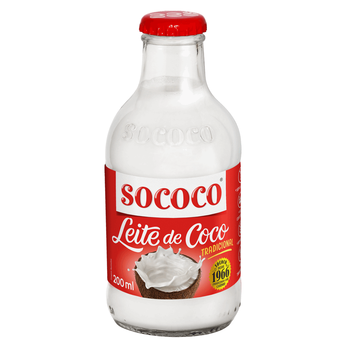 Leite de Coco Tradicional Sococo Vidro 200ml