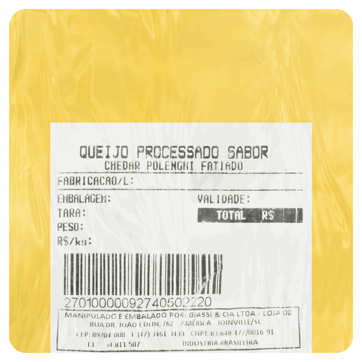 Queijo Processado Cheddar Polenghi Kg