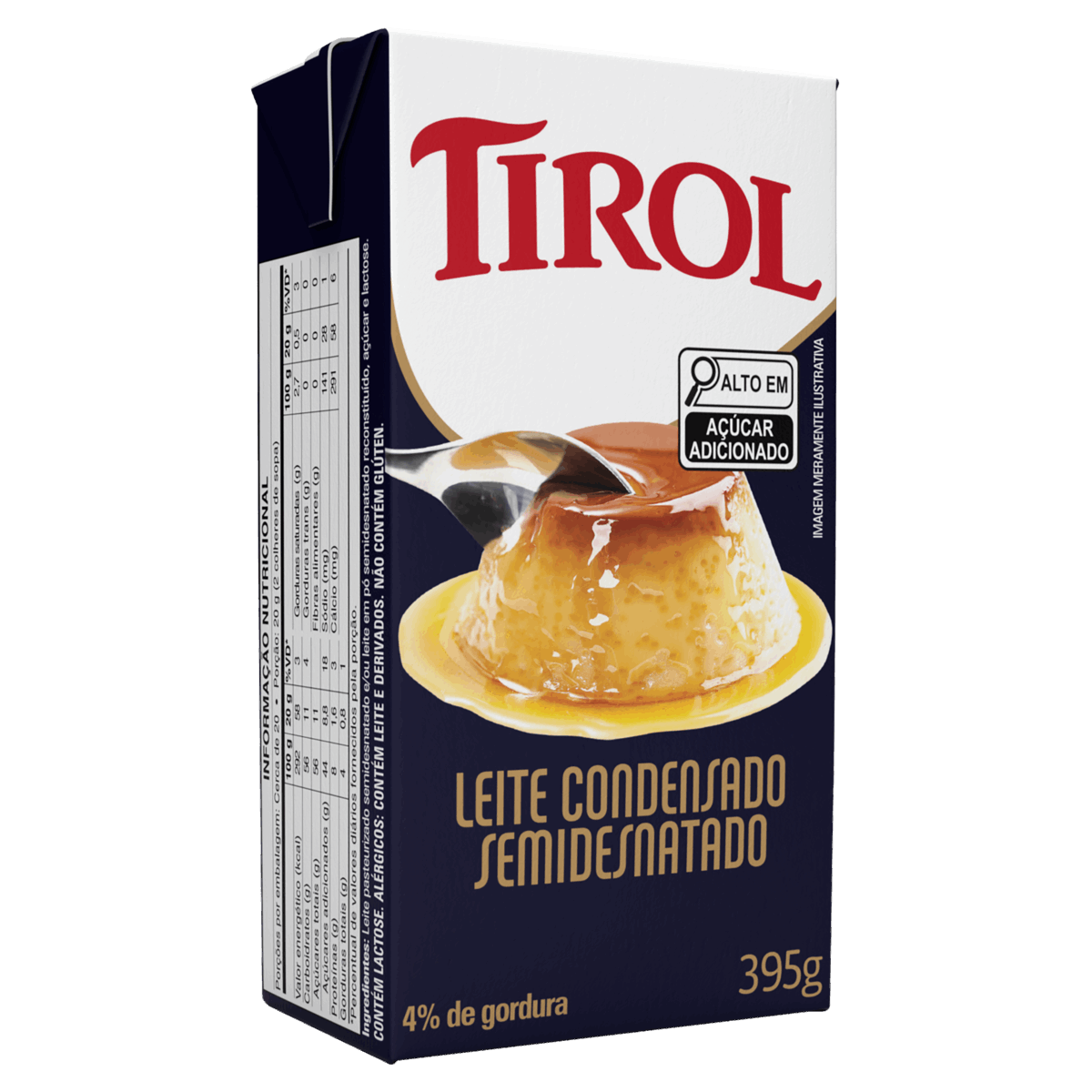 Leite Condensado Semidesnatado Tirol Caixa 395g