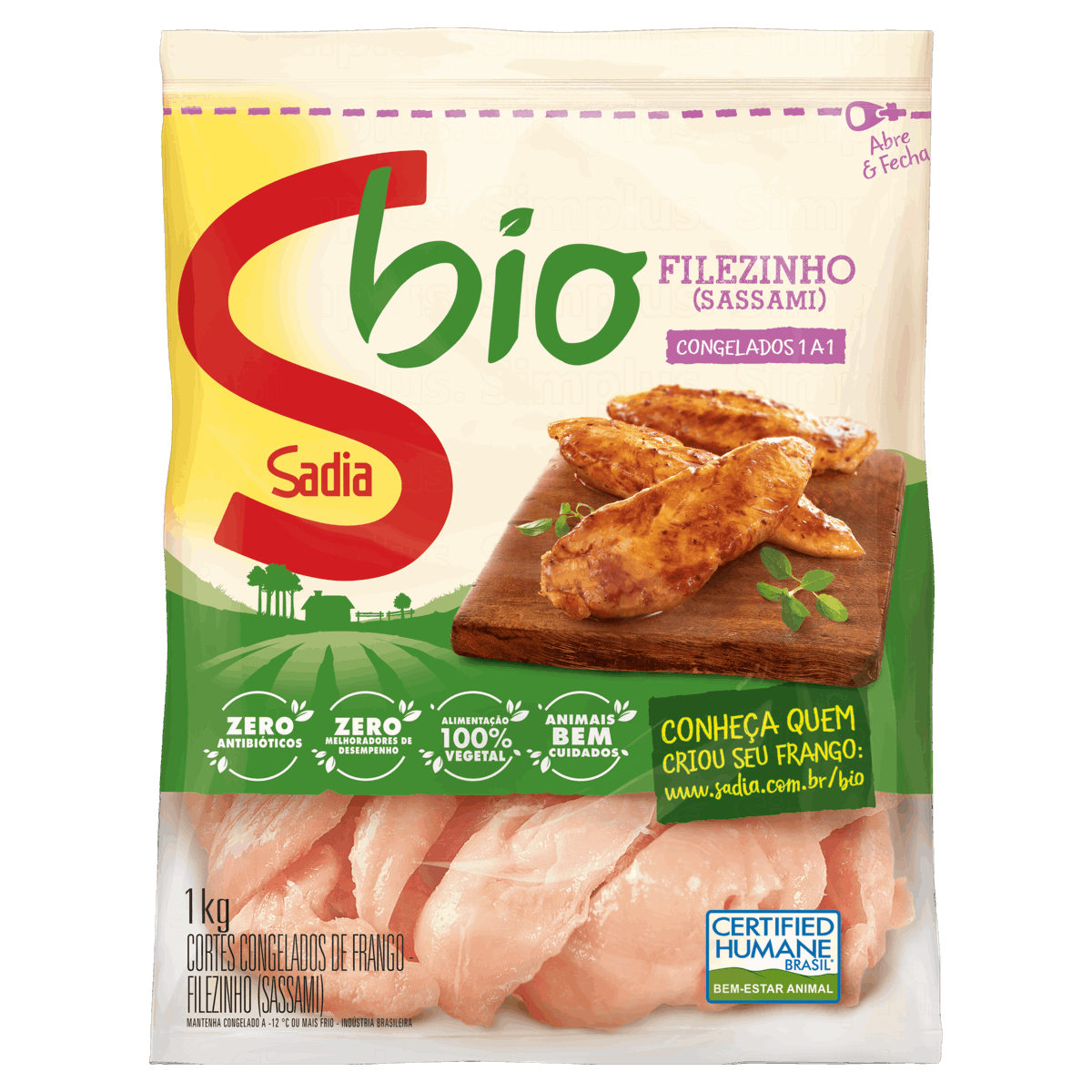 Filezinho Sassami de Frango Congelado Sadia Bio 1kg
