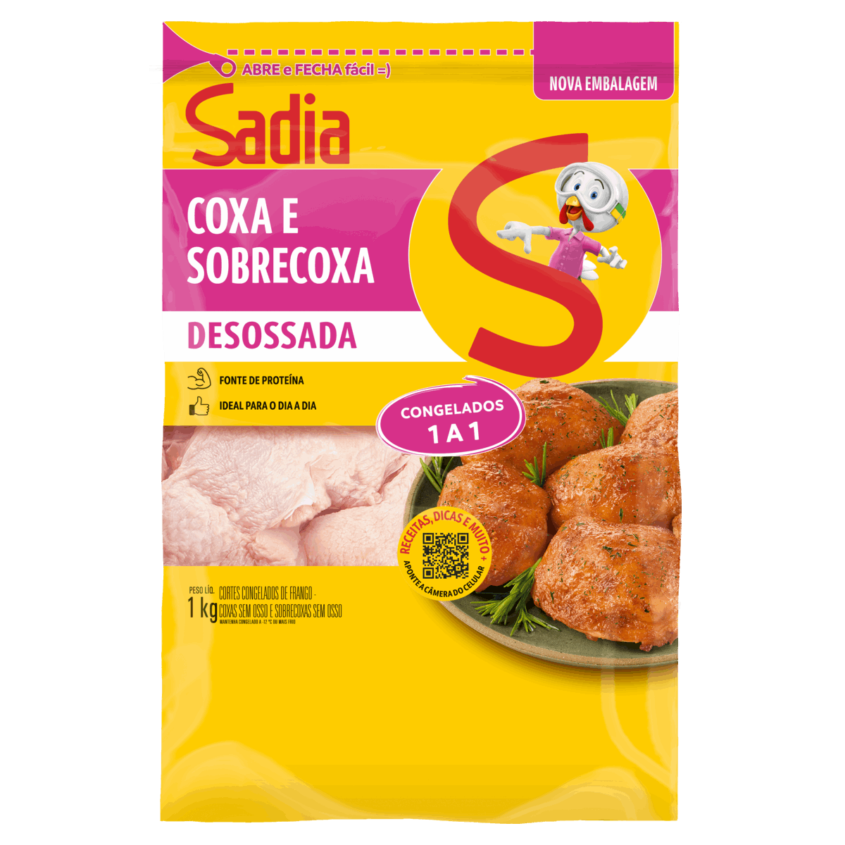 Coxa com Sobrecoxa de Frango Congelada sem Osso Sadia 1kg