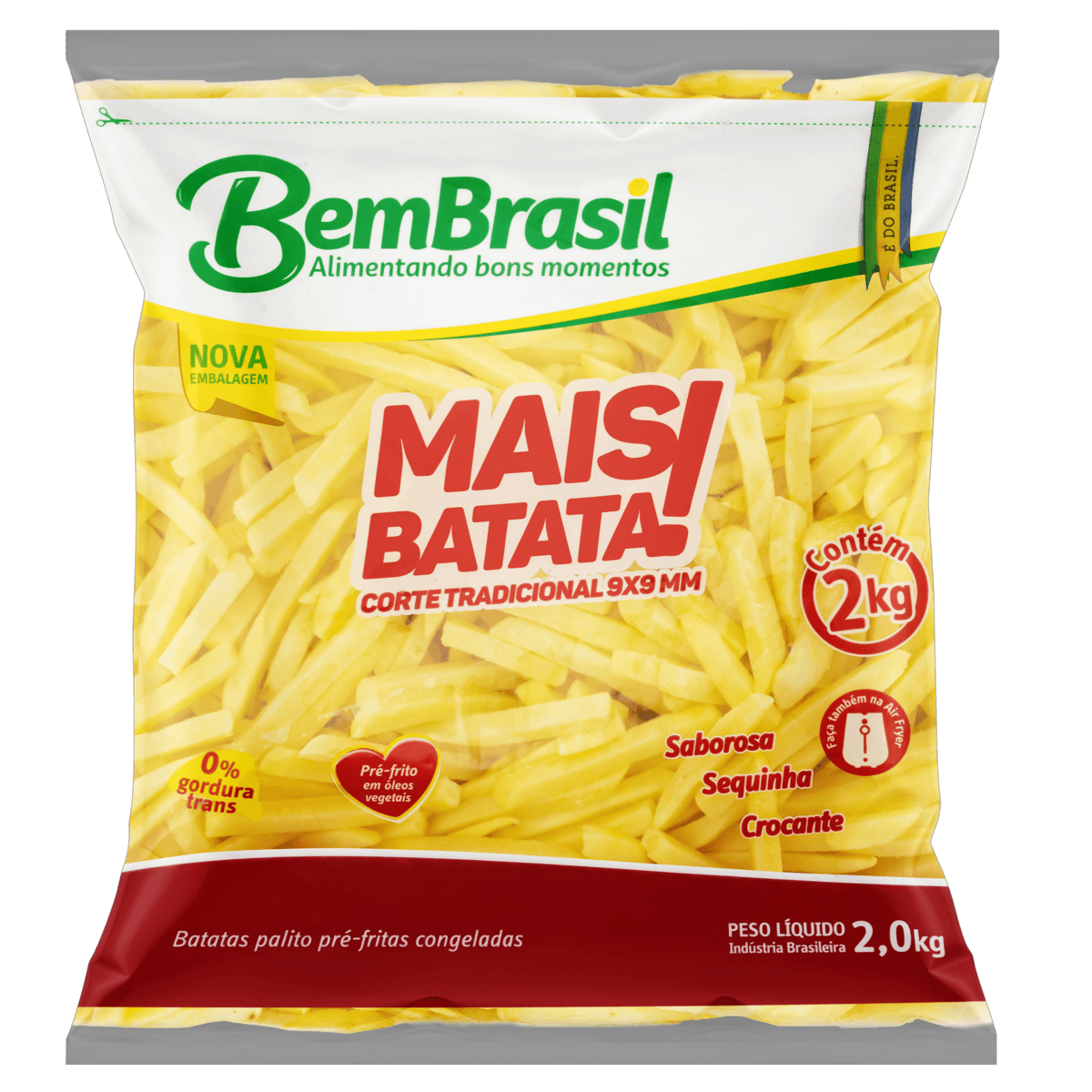 Batata Pré-Frita Palito Congelada Bem Brasil Mais Batata! Pacote 2kg