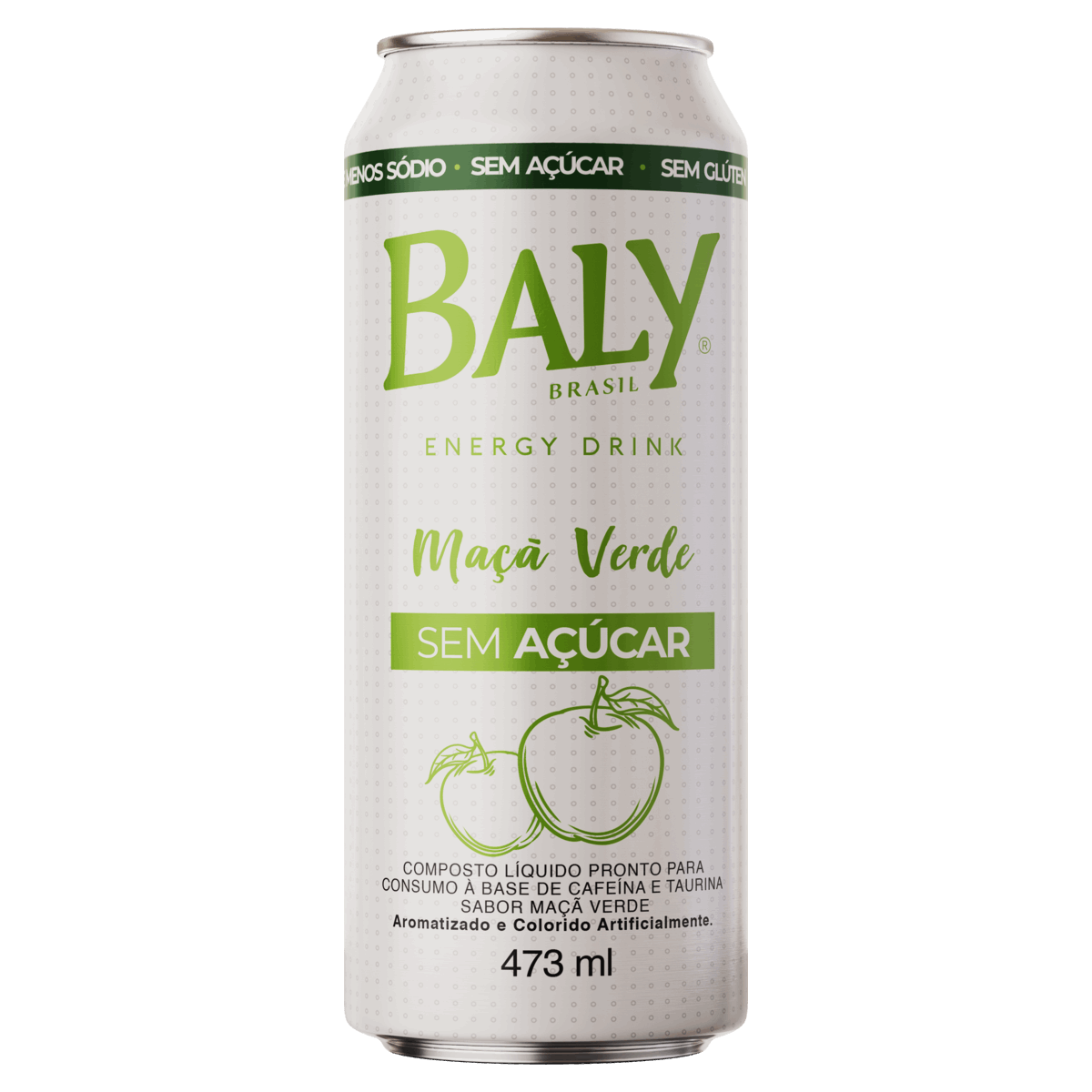 Energético Maçã Verde Zero Açúcar Baly Lata 473ml
