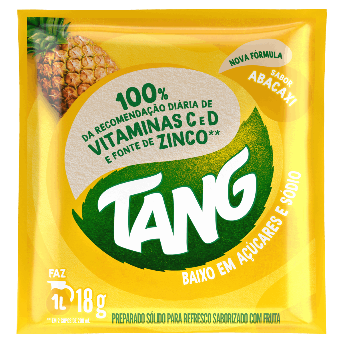 Refresco em Pó Abacaxi Tang Pacote 18g