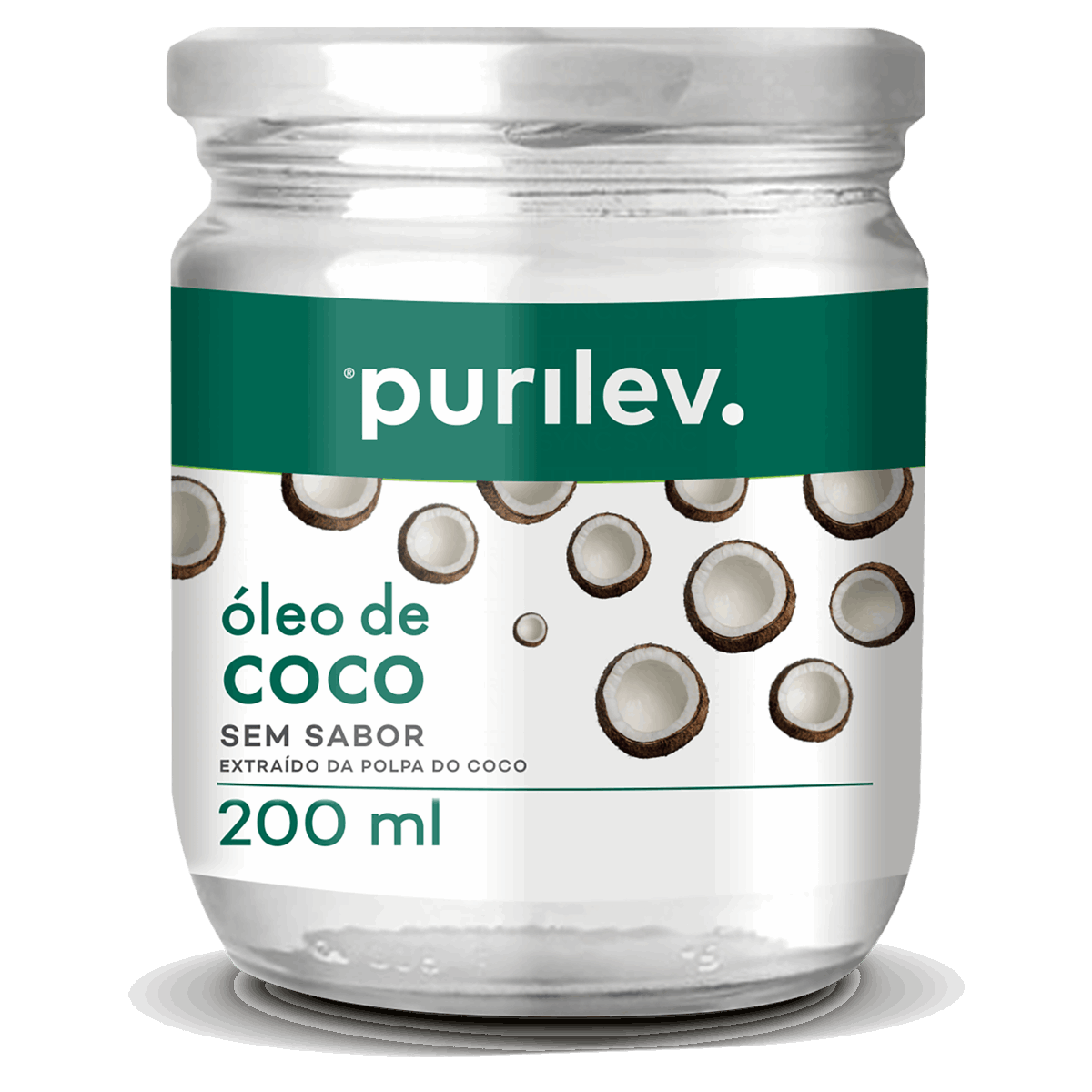 Óleo de Coco sem Sabor Purilev Vidro 200ml