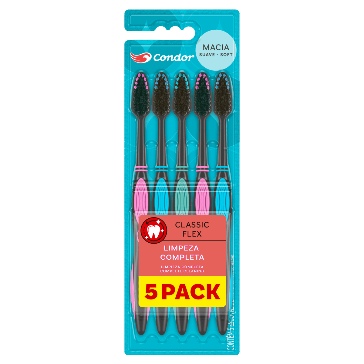 Escova Dental Macia Condor Classic Flex 5 Unidades