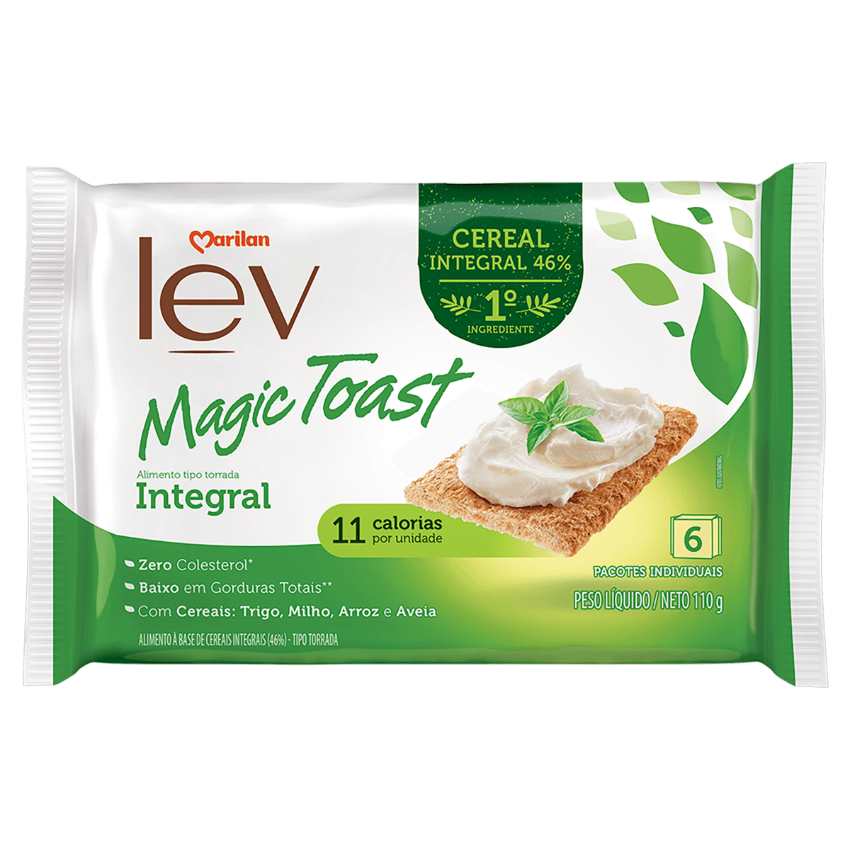 Torrada Integral Marilan Lev Magic Toast Pacote 110g 6 Unidades