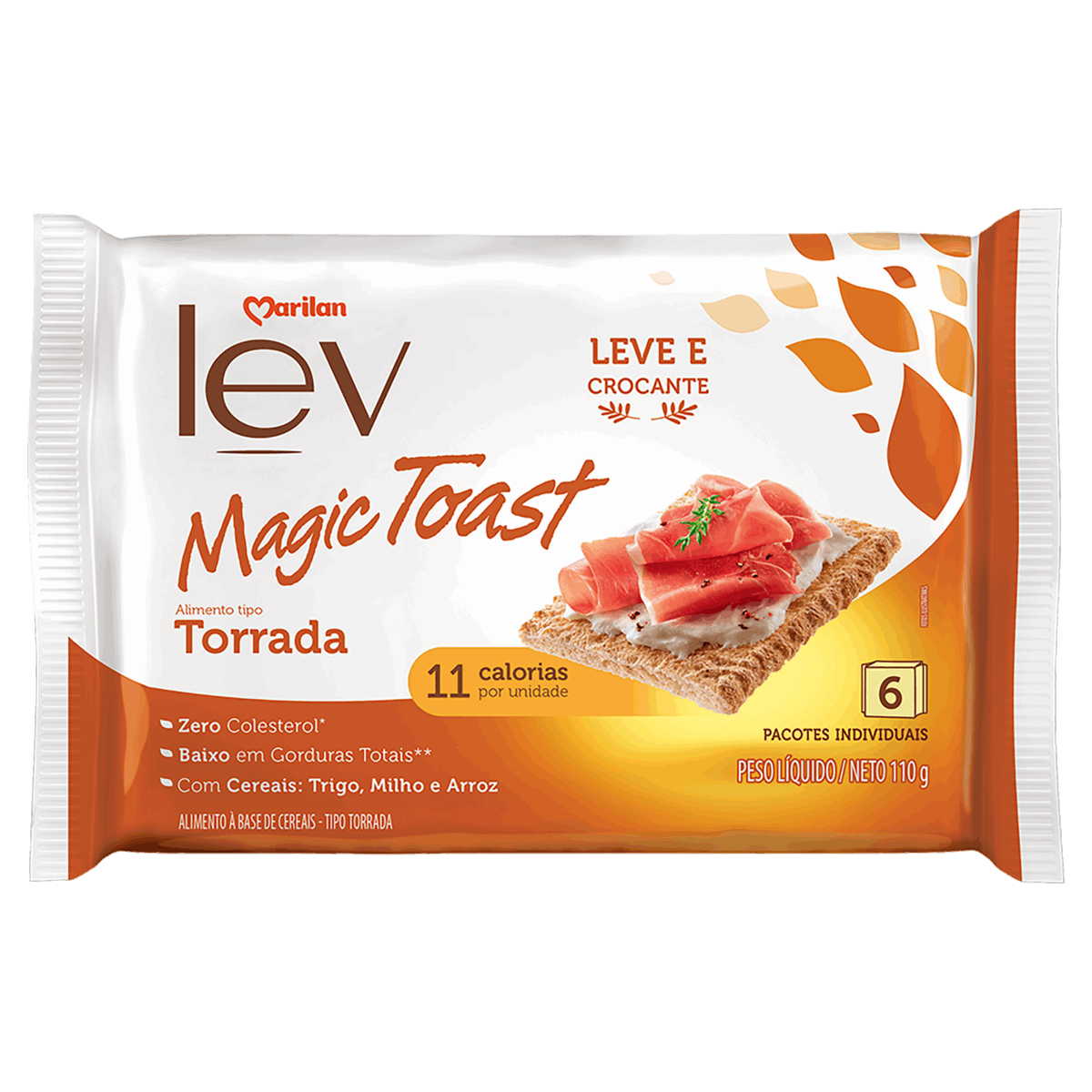 Torrada Marilan Lev Magic Toast Pacote 110g 6 Unidades