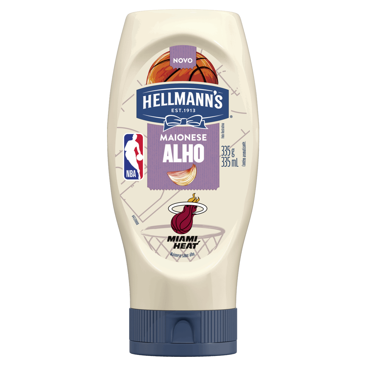 Maionese Alho NBA Miami Heat Hellmann's Squeeze 335g
