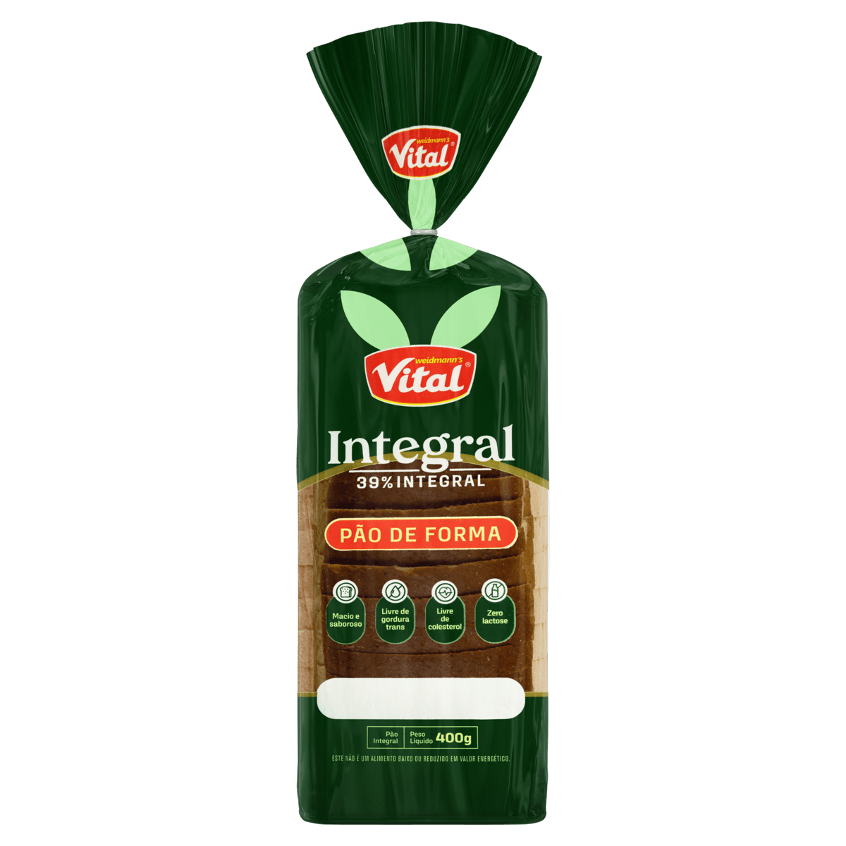 Pão de Forma Integral Zero Lactose Vital Pacote 400g