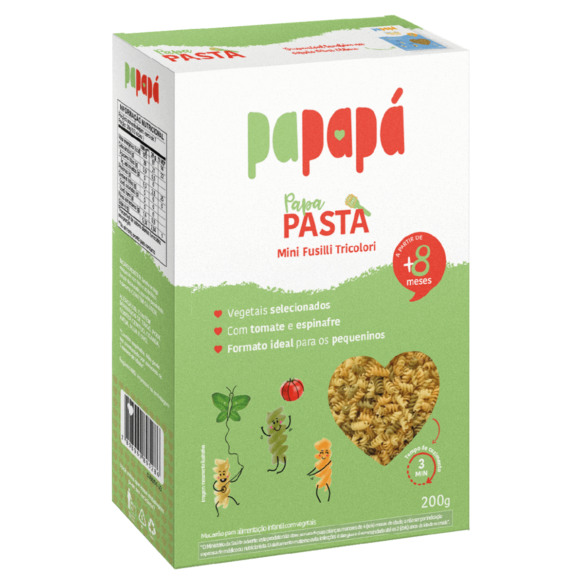 Macarrão Tricolori Mini Fusilli Papapá PapaPasta Caixa 200g